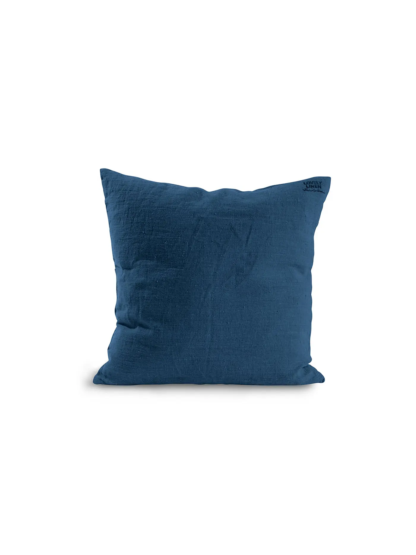 LOVELY LINEN | Leinen-Kissenbezug 47x47cm (Offwhite) | dunkelblau